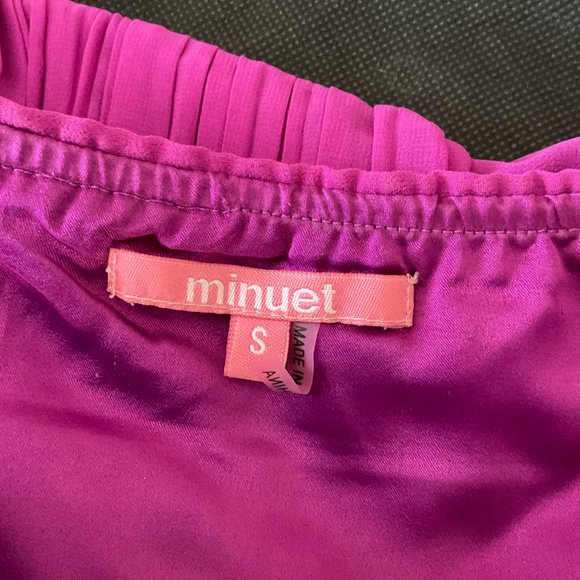 Magenta Strapless Party Dress With Sash - Picture 3 of 3